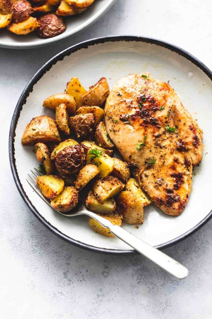 Sheet Pan Chicken And Potatoes Five Ingredients Creme De La Crumb 