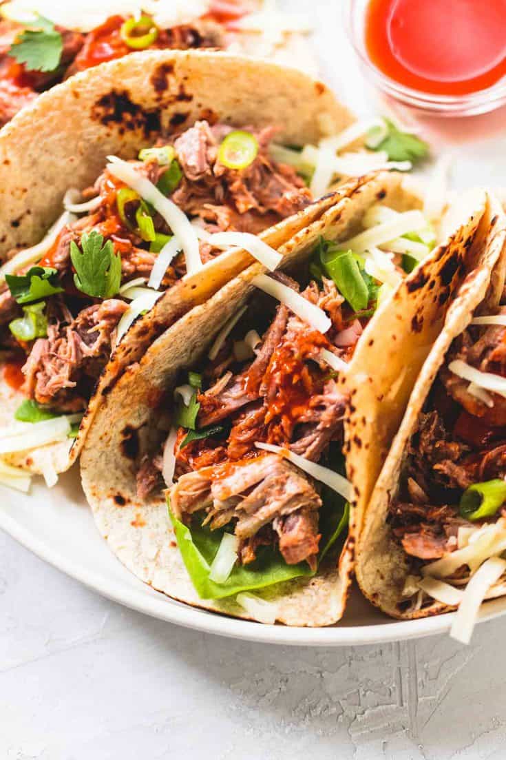 Slow Cooker Pulled Pork Tacos - Creme De La Crumb