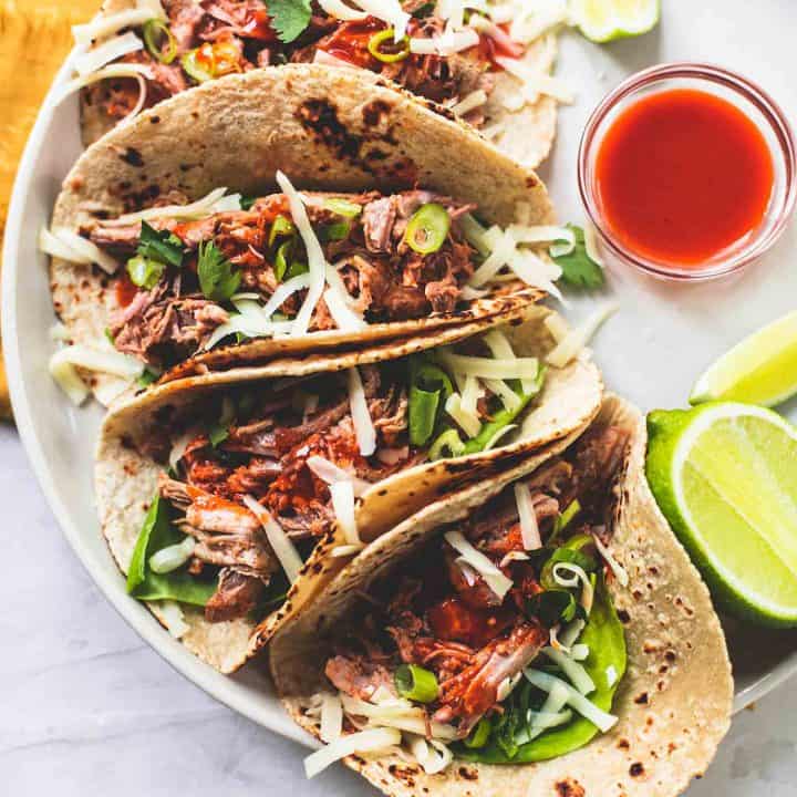 Slow Cooker Pulled Pork Tacos - Creme De La Crumb