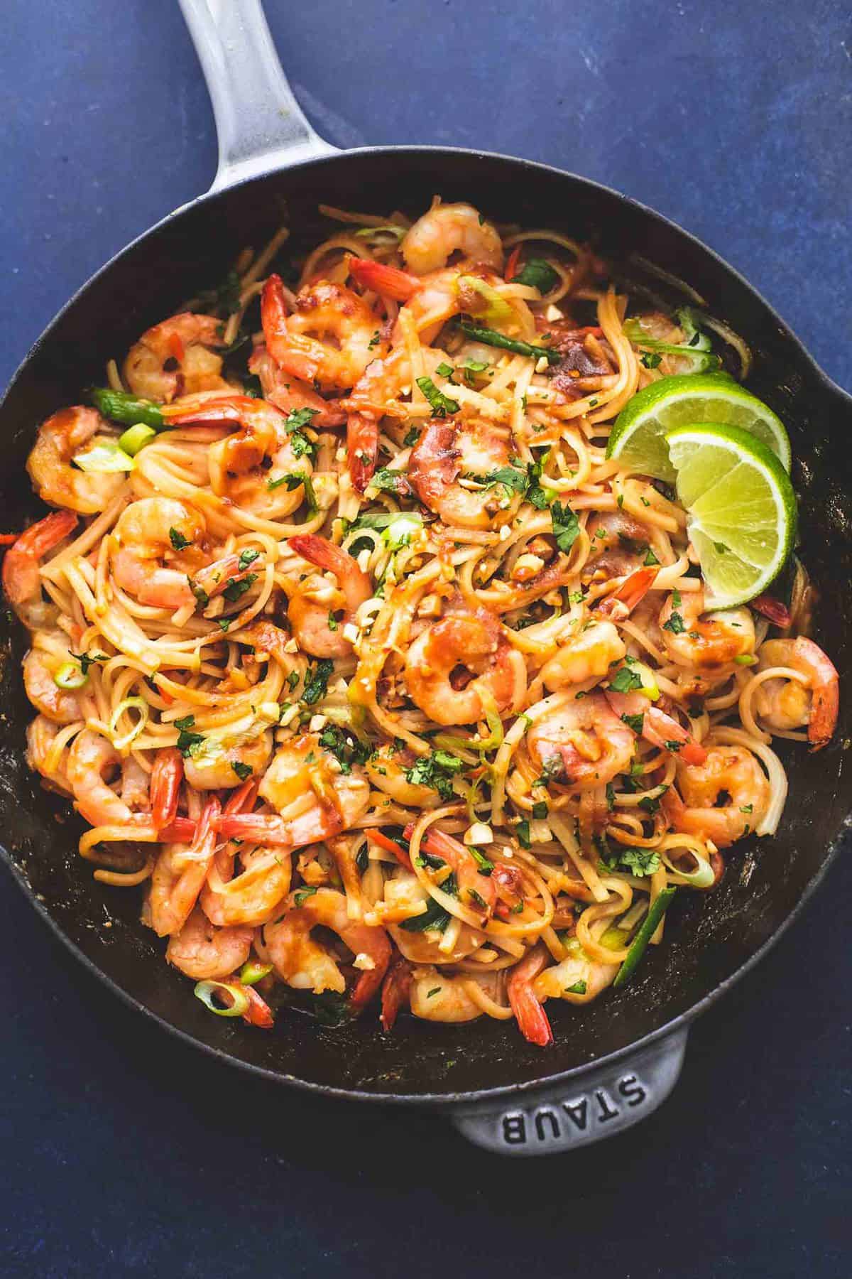 Shrimp Pad Thai With Peanut Sauce Creme De La Crumb