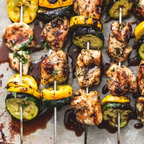 Balsamic Chicken and Veggie Kabobs