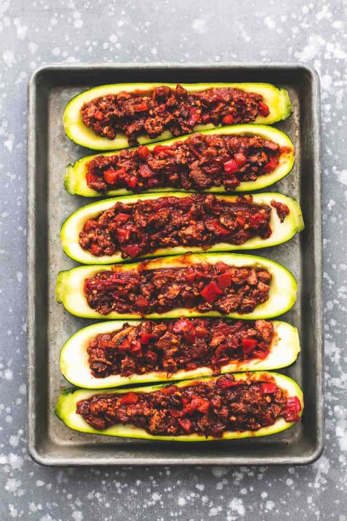 Stuffed Zucchini Boats - Creme De La Crumb