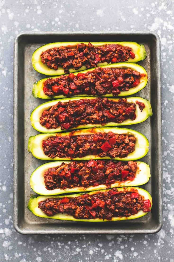 Stuffed Zucchini Boats - Creme De La Crumb