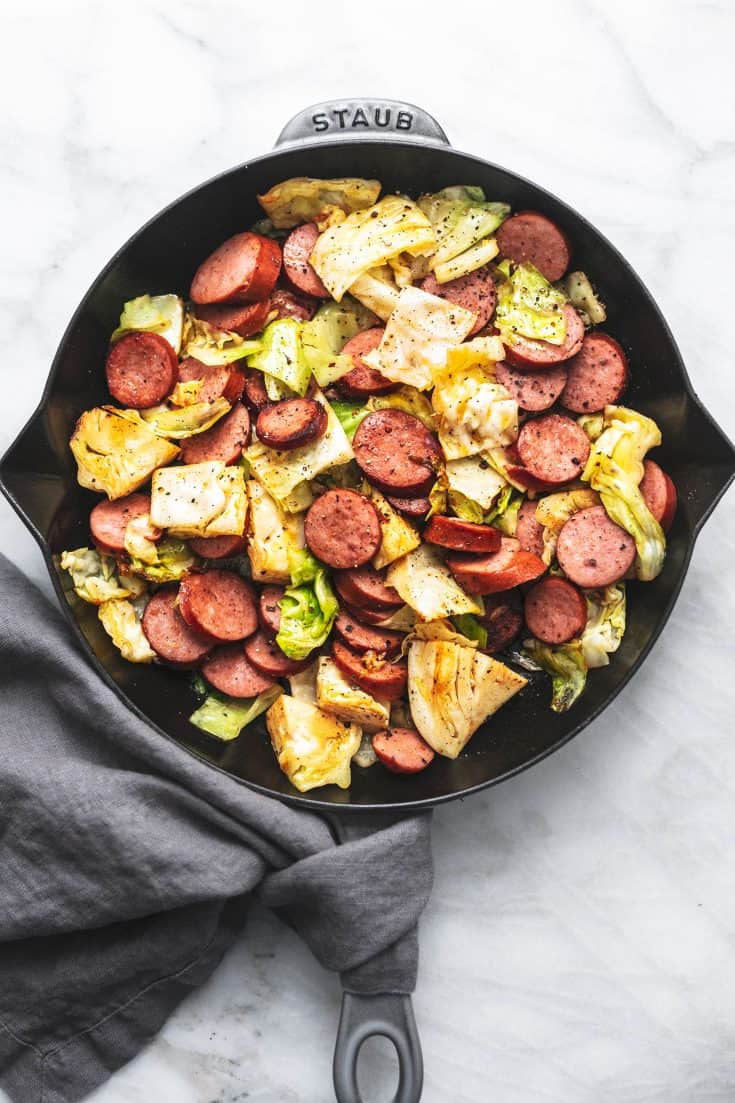 Sausage and Cabbage Skillet - Creme De La Crumb