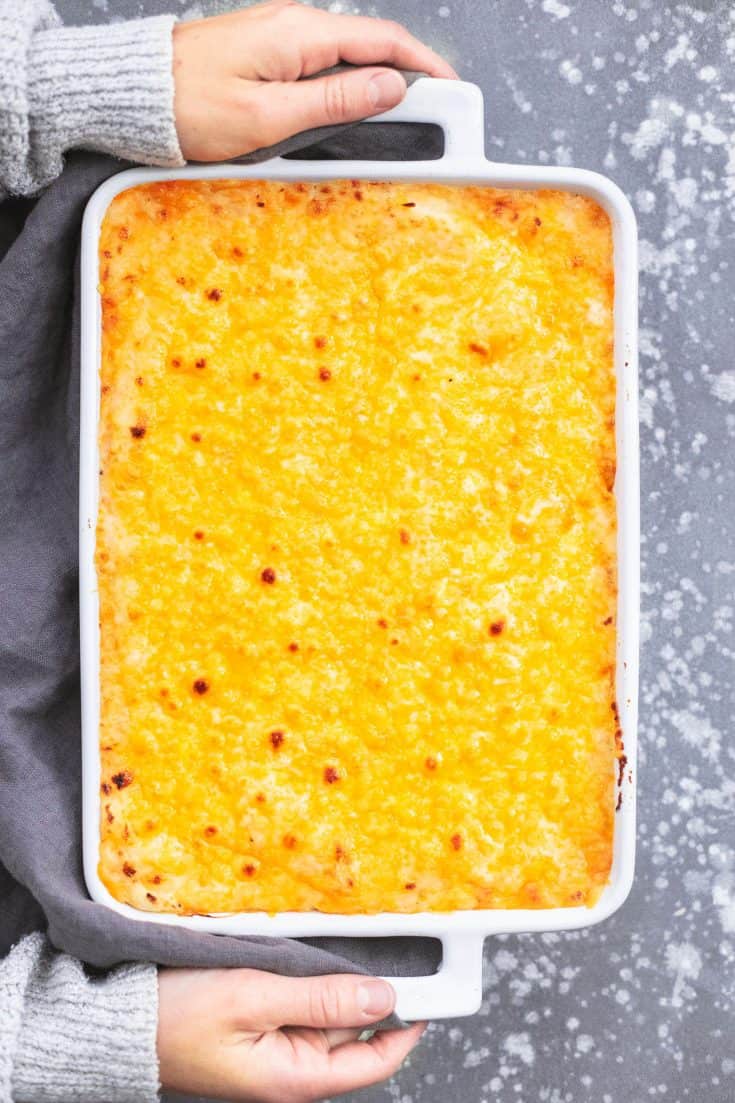 Cheesy Mashed Potatoes Casserole - Creme De La Crumb