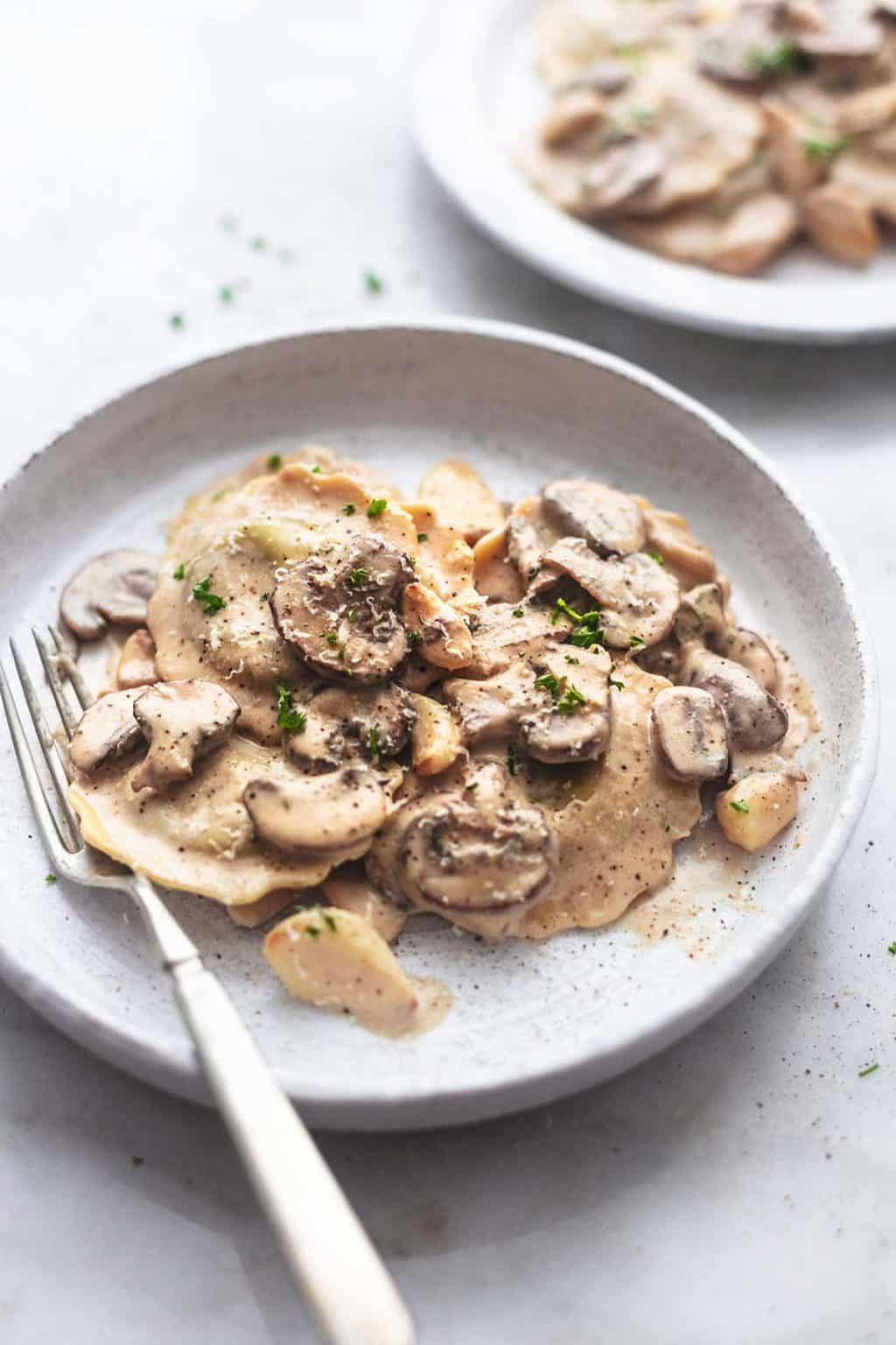 Ravioli with Mushroom Cream Sauce Creme De La Crumb