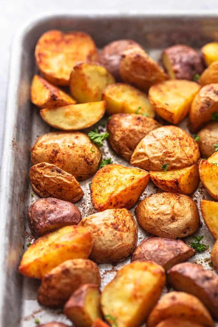 Sheet Pan Cajun Shrimp and Potatoes - Creme De La Crumb