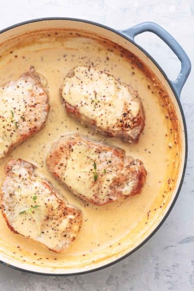 Baked Pork Chops with Dijon Cream Sauce - Creme De La Crumb