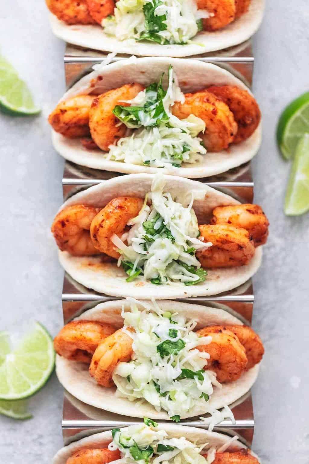 Shrimp Tacos with Slaw - Creme De La Crumb