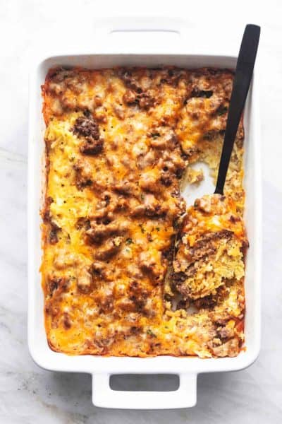 Homemade Sausage, Egg and Hashbrown Breakfast Casserole - Creme de la Crumb