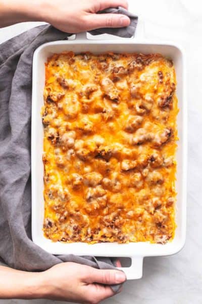 Homemade Sausage, Egg and Hashbrown Breakfast Casserole - Creme de la Crumb