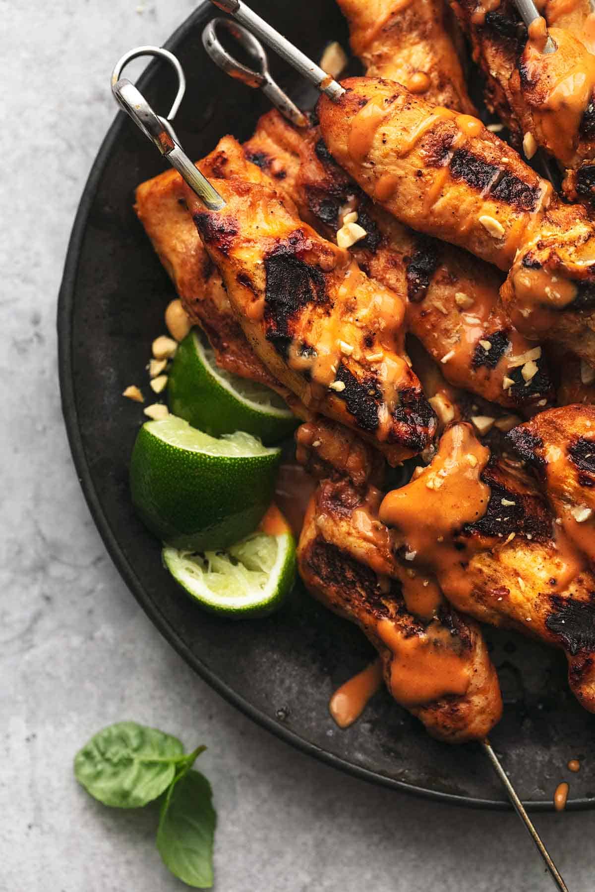 Chicken Satay Skewers With Spicy Peanut Sauce Creme De La Crumb