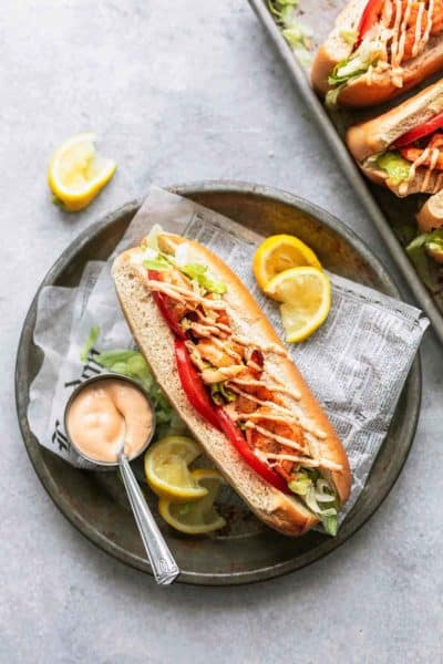 Blackened Shrimp Po Boys - Creme De La Crumb