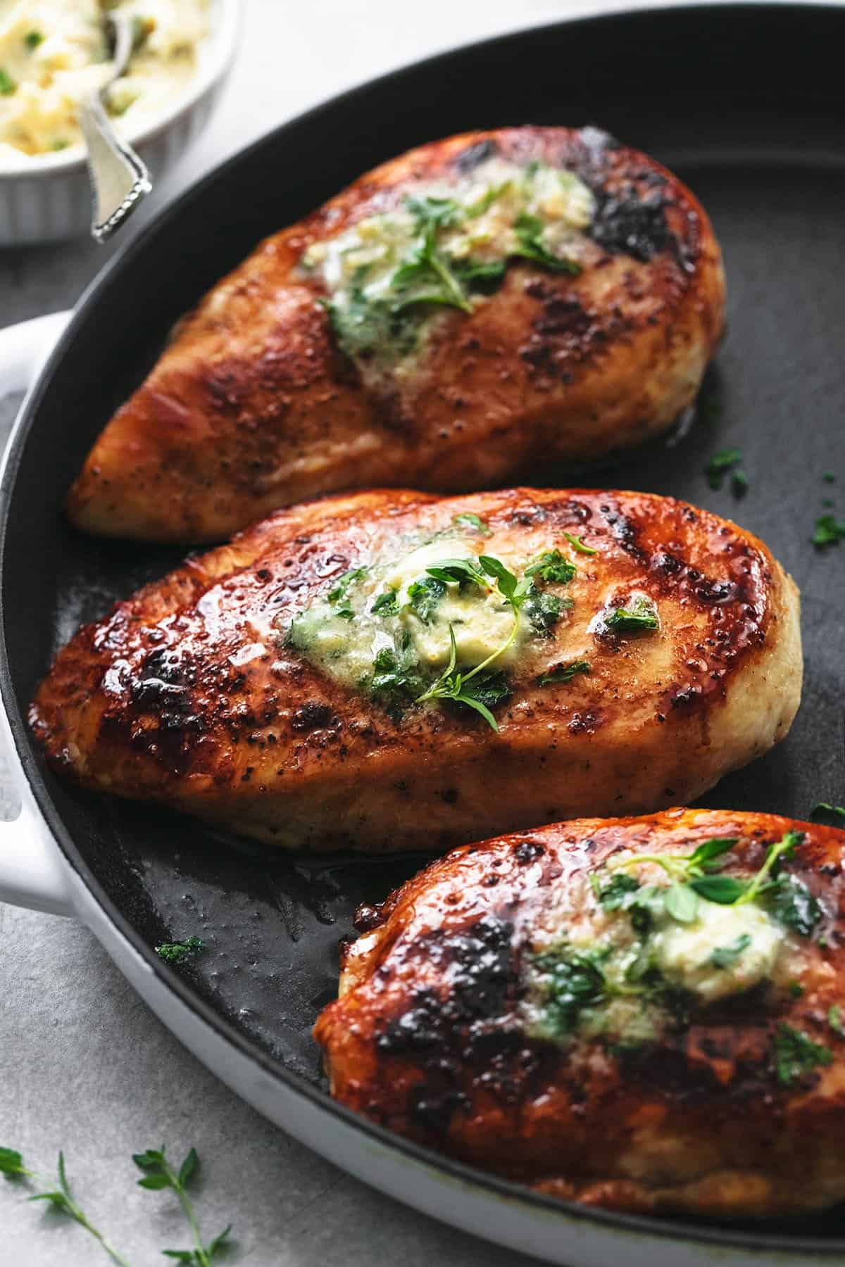 Honey-Butter-Grilled Chicken Thighs with Parsley Sauce Recipe