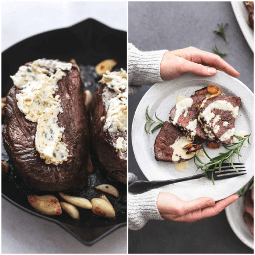 Roasted Garlic Butter Beef Tenderloin - Creme De La Crumb