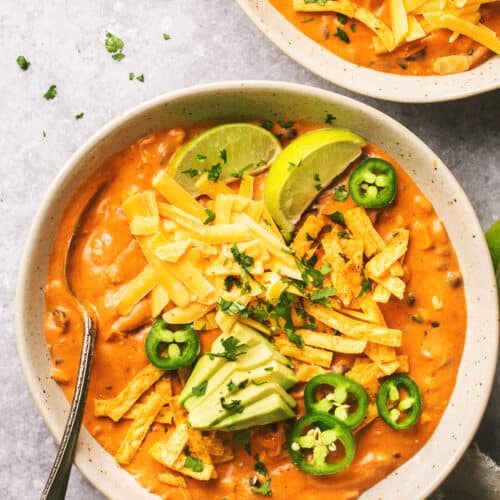 Creamy Chicken Tortilla Soup with the BEST broth!!!