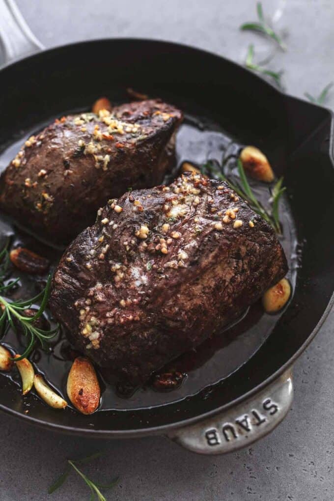 Roasted Garlic Butter Beef Tenderloin - Creme De La Crumb