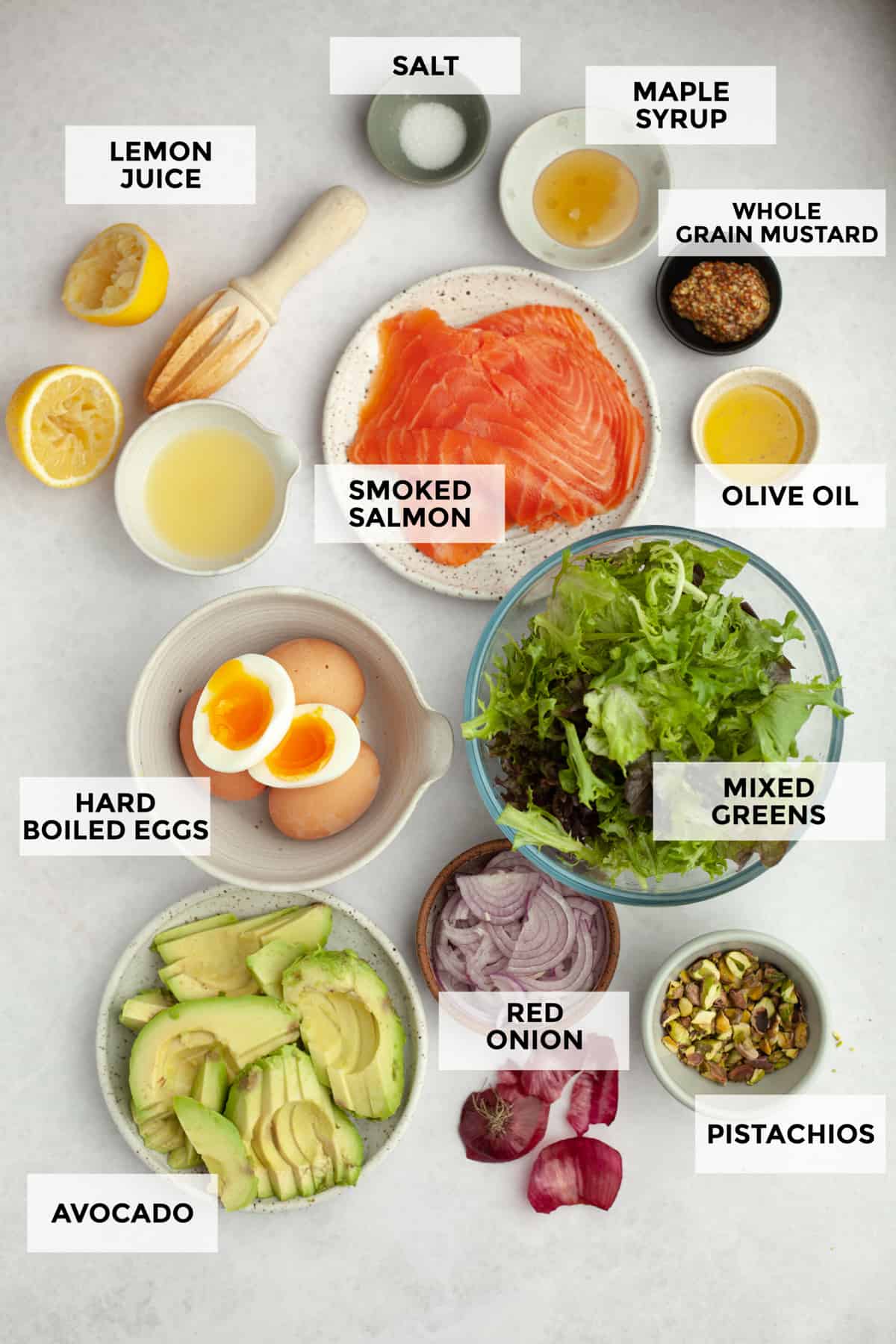 ingredients for smoked salmon salad recipe