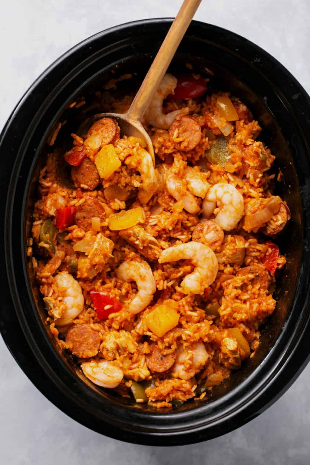 Easy Slow Cooker Jambalaya Creme De La Crumb