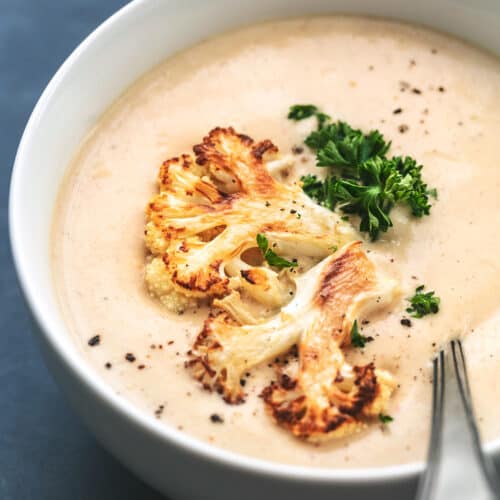 Creamiest Roasted Cauliflower Soup - Creme De La Crumb