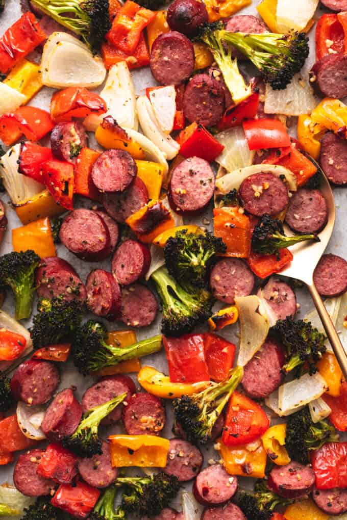 Sheet Pan Sausage and Veggies - Creme De La Crumb