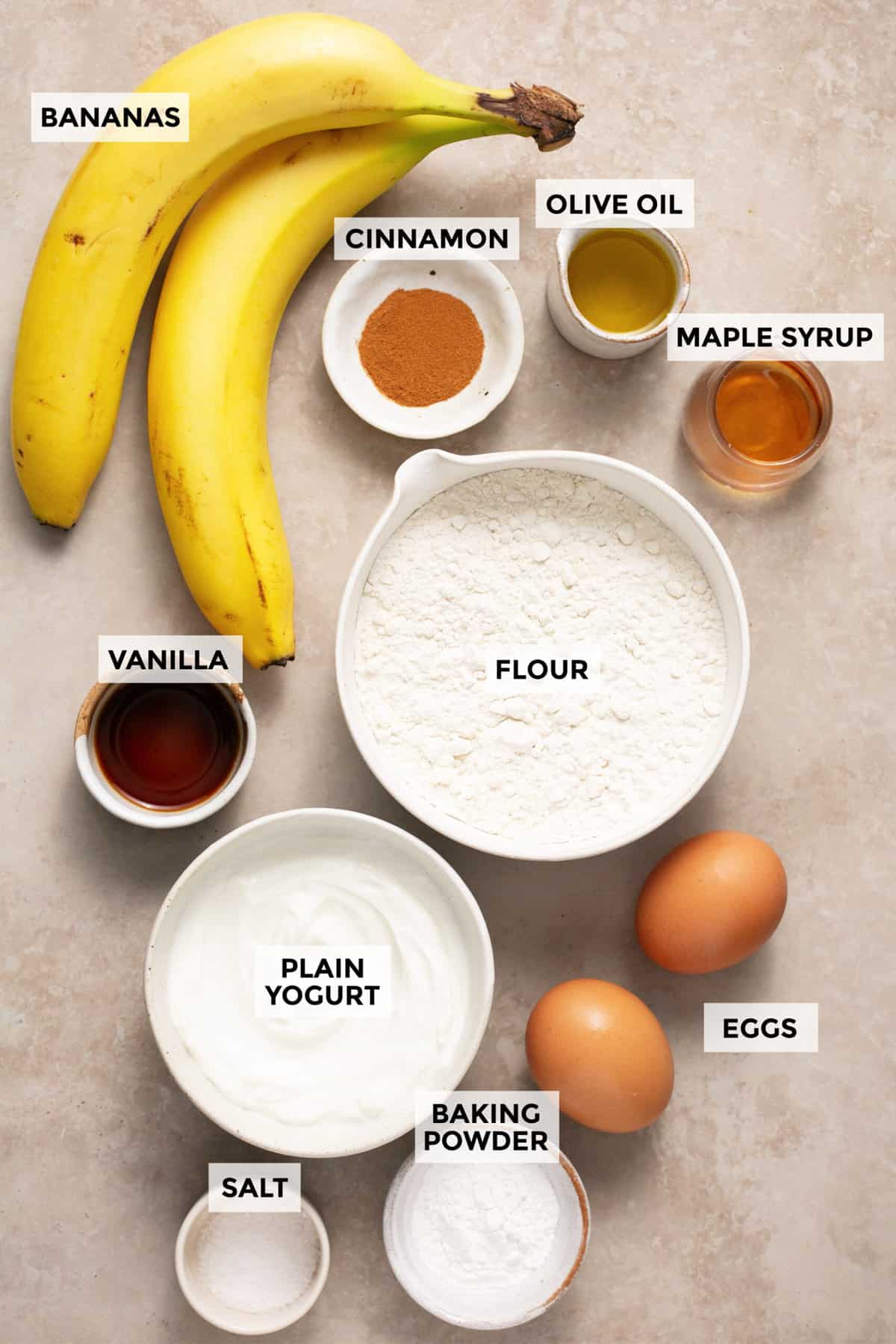 ingredients for banana pancakes