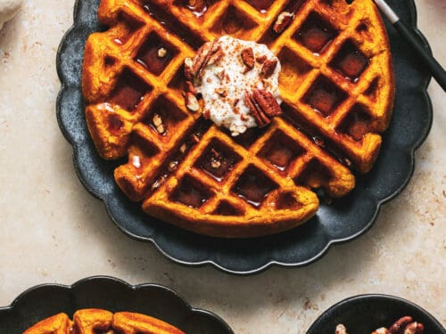 Pumpkin Belgian Waffles - Real Mom Kitchen - Recipes