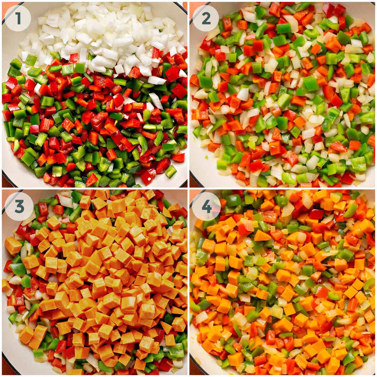 steps 1-4 for vegetarian chili recipe