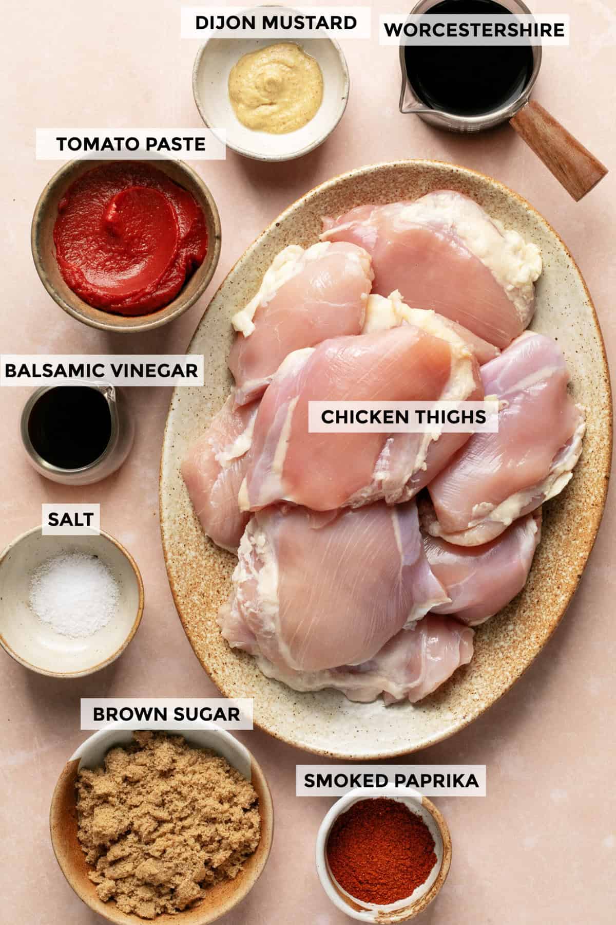ingredients for grilled bbq chicken thighs recipe