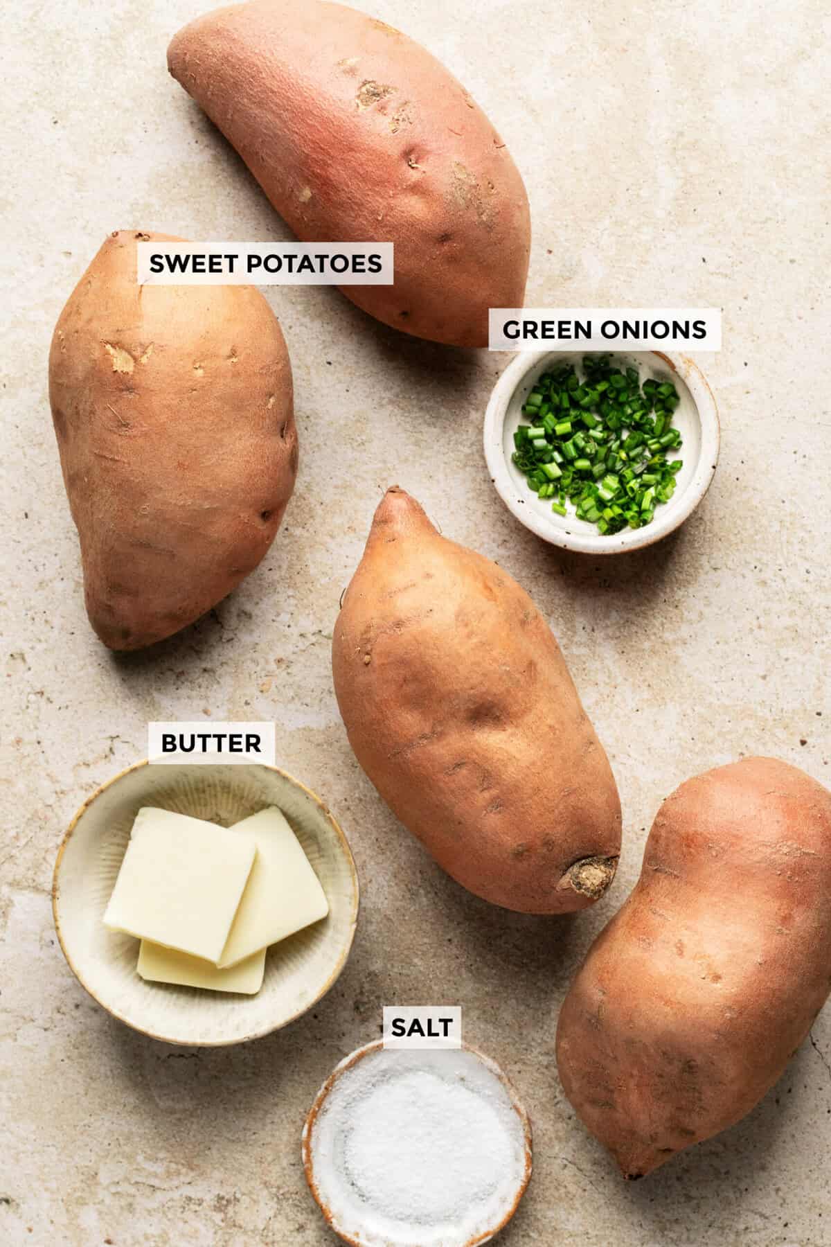 ingredients for grilled sweet potatoes