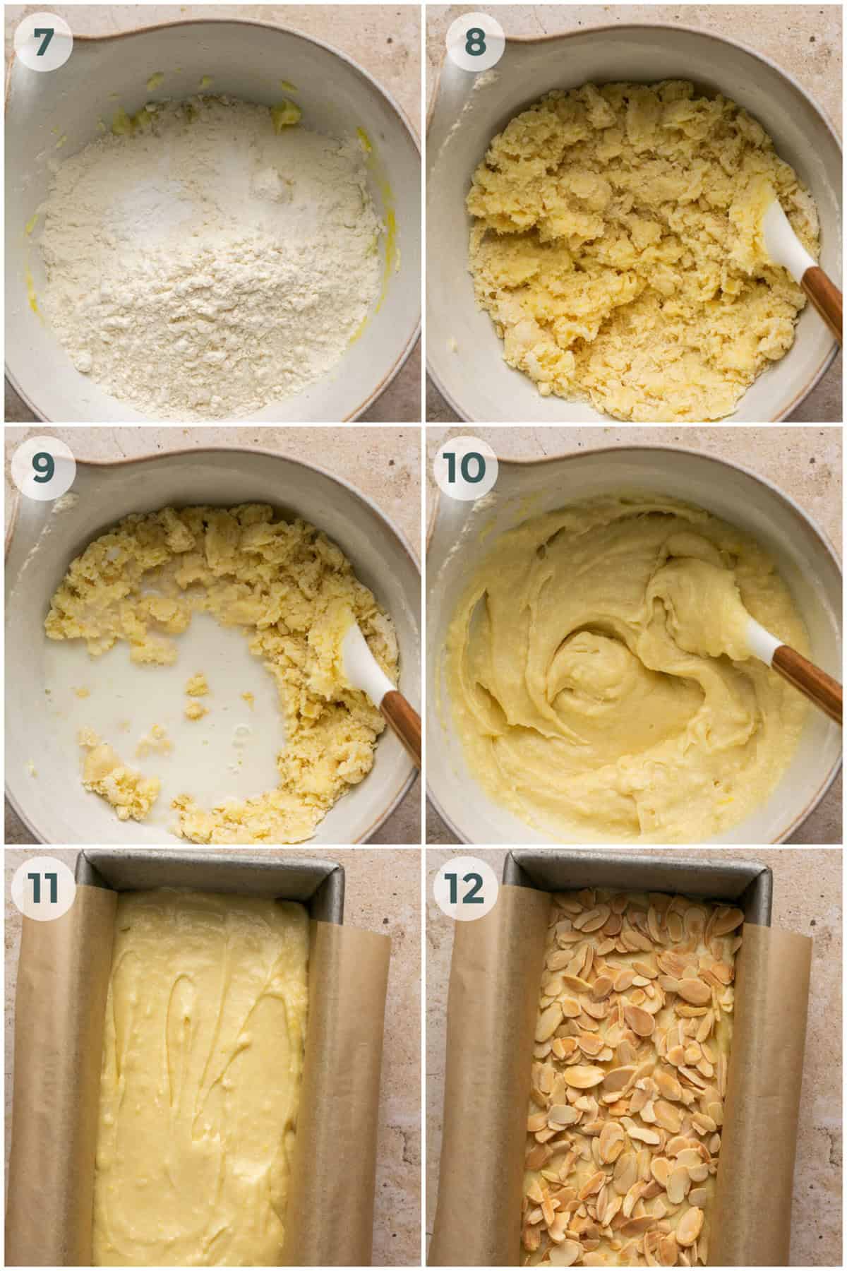 steps 7-12 for almond cake recipe