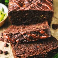 sliced zucchini chocolate loaf