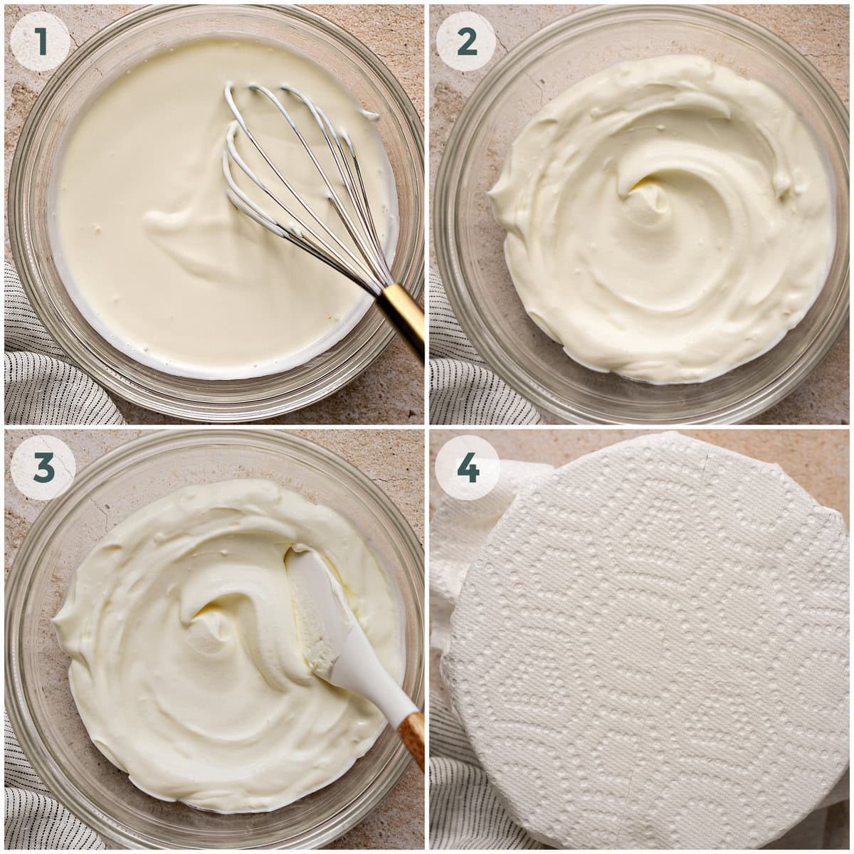 four steps for preparing sour cream recipe