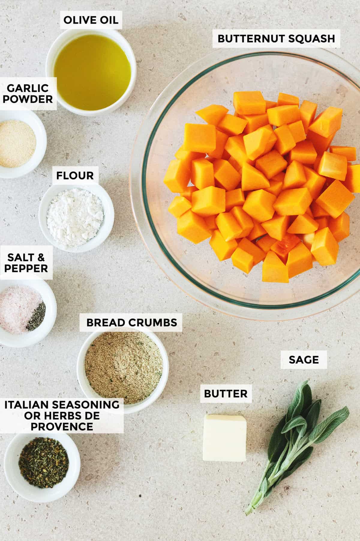 ingredients for air fryer butternut squash recipe