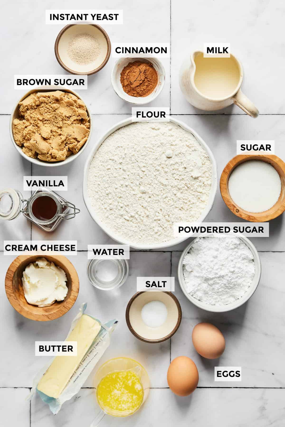 ingredients for cinnamon roll monkey bread recipe