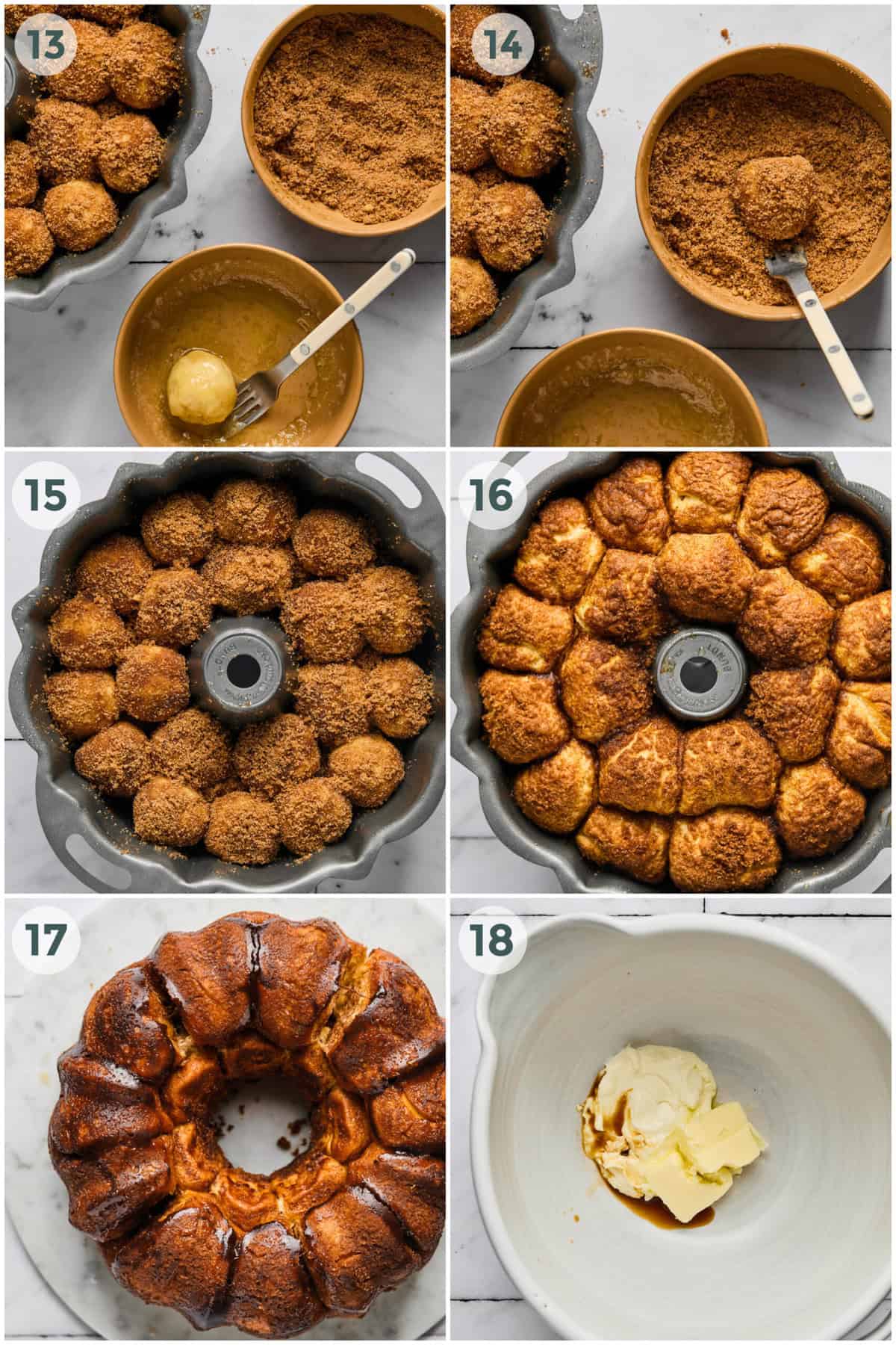 steps 13-18 for monkey bread recipe