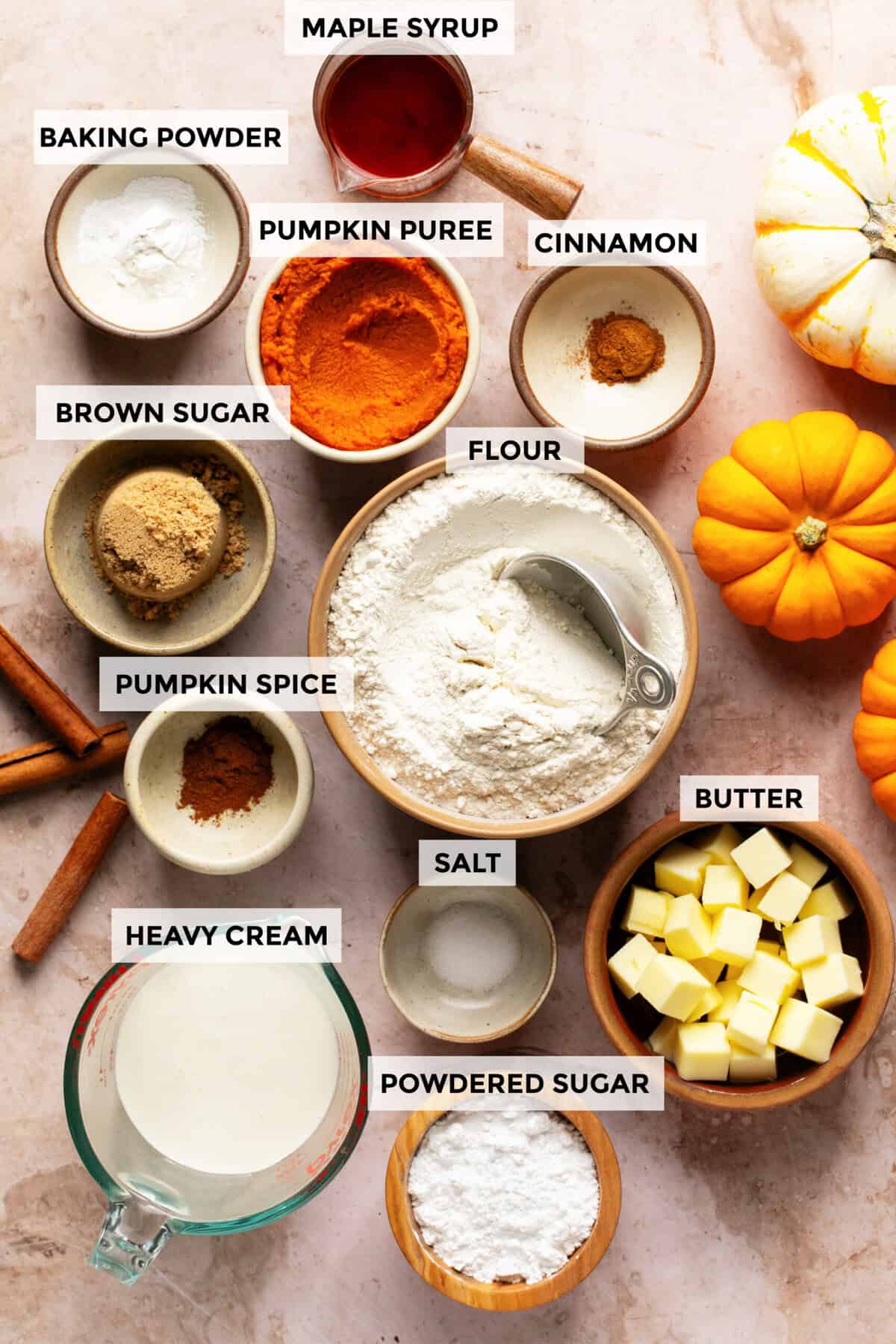 ingredients for pumpkin scones recipe