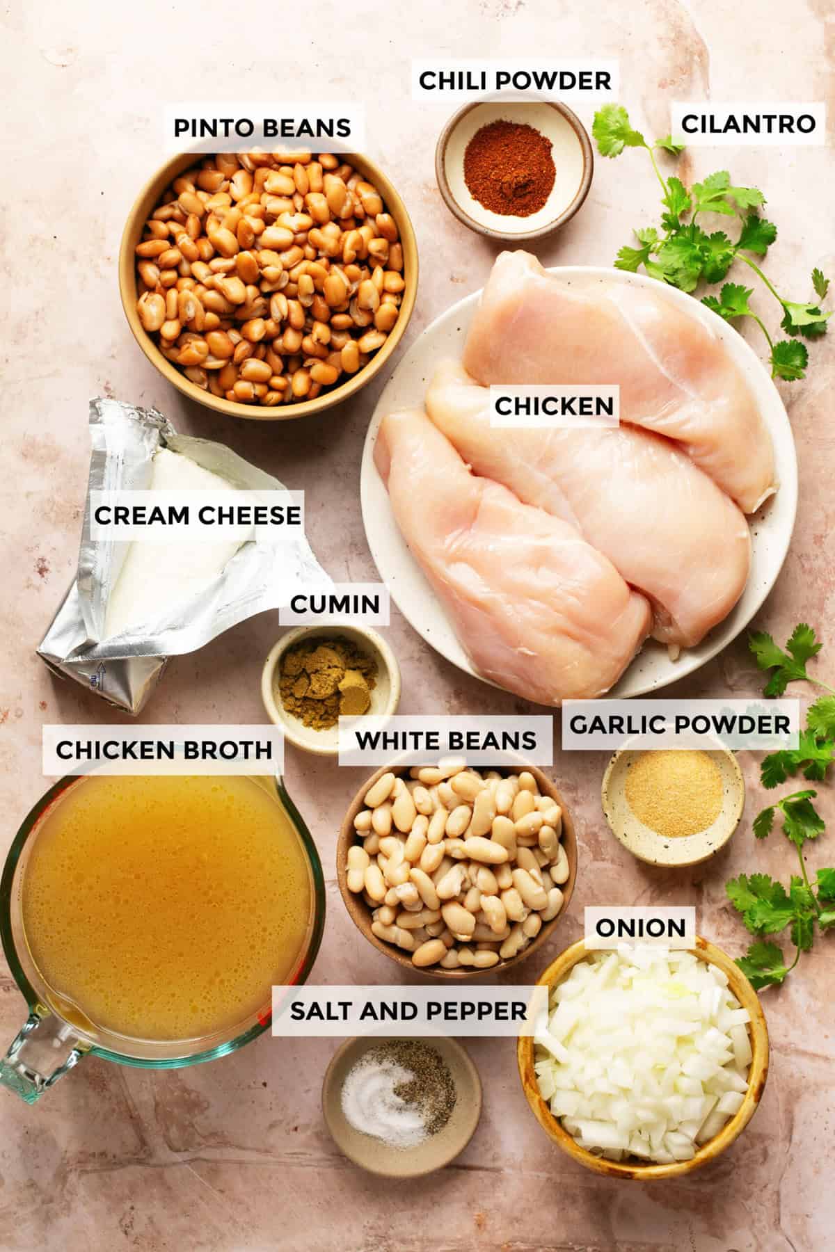 ingredients for crockpot white chicken chili recipe