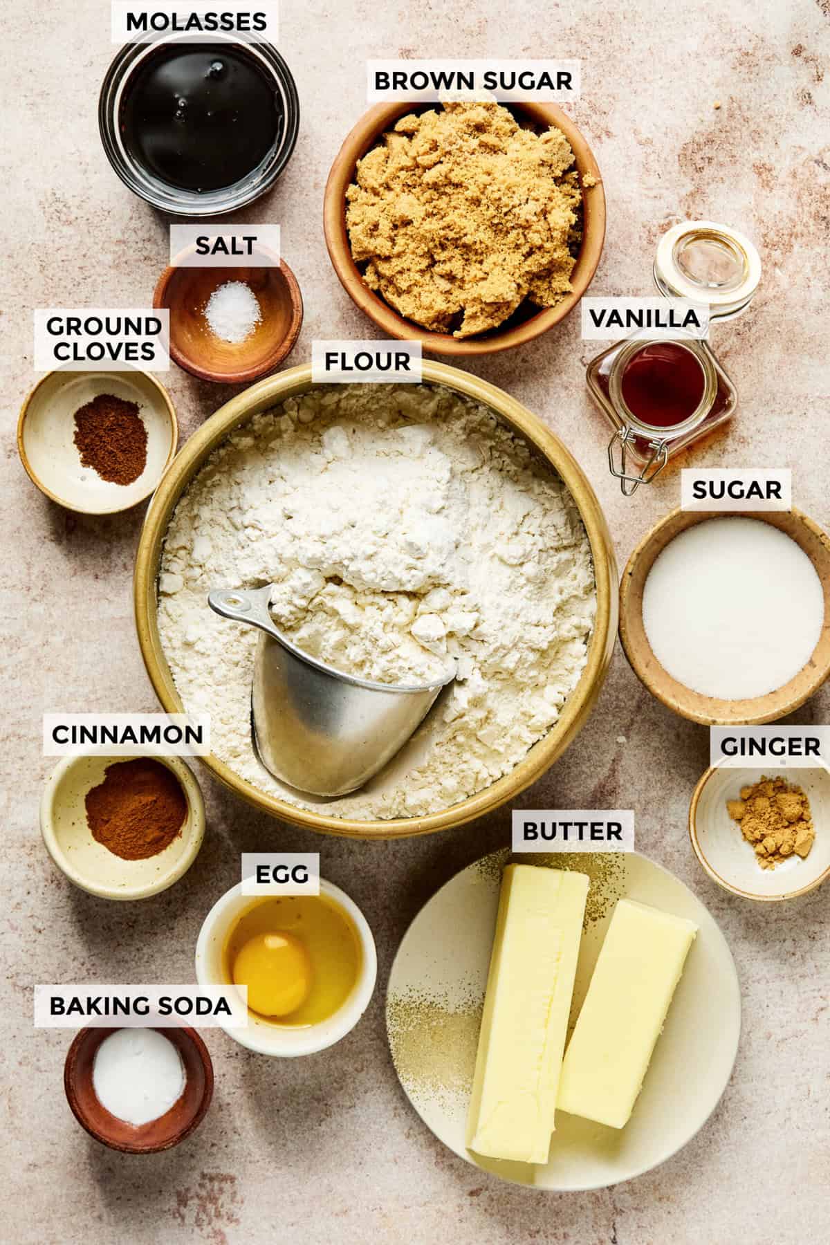 ingredients for soft gingersnaps recipe