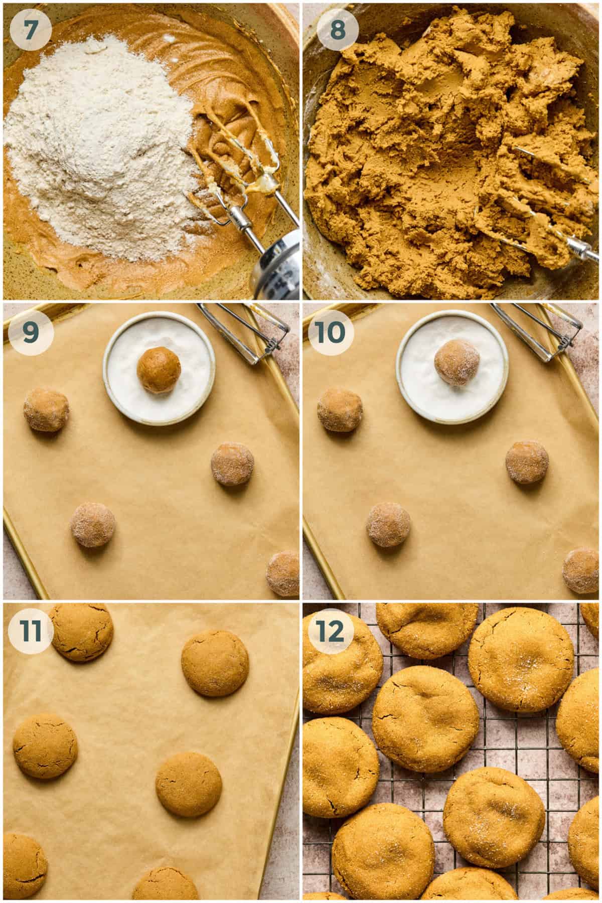 steps 7-12 for soft gingersnaps recipe