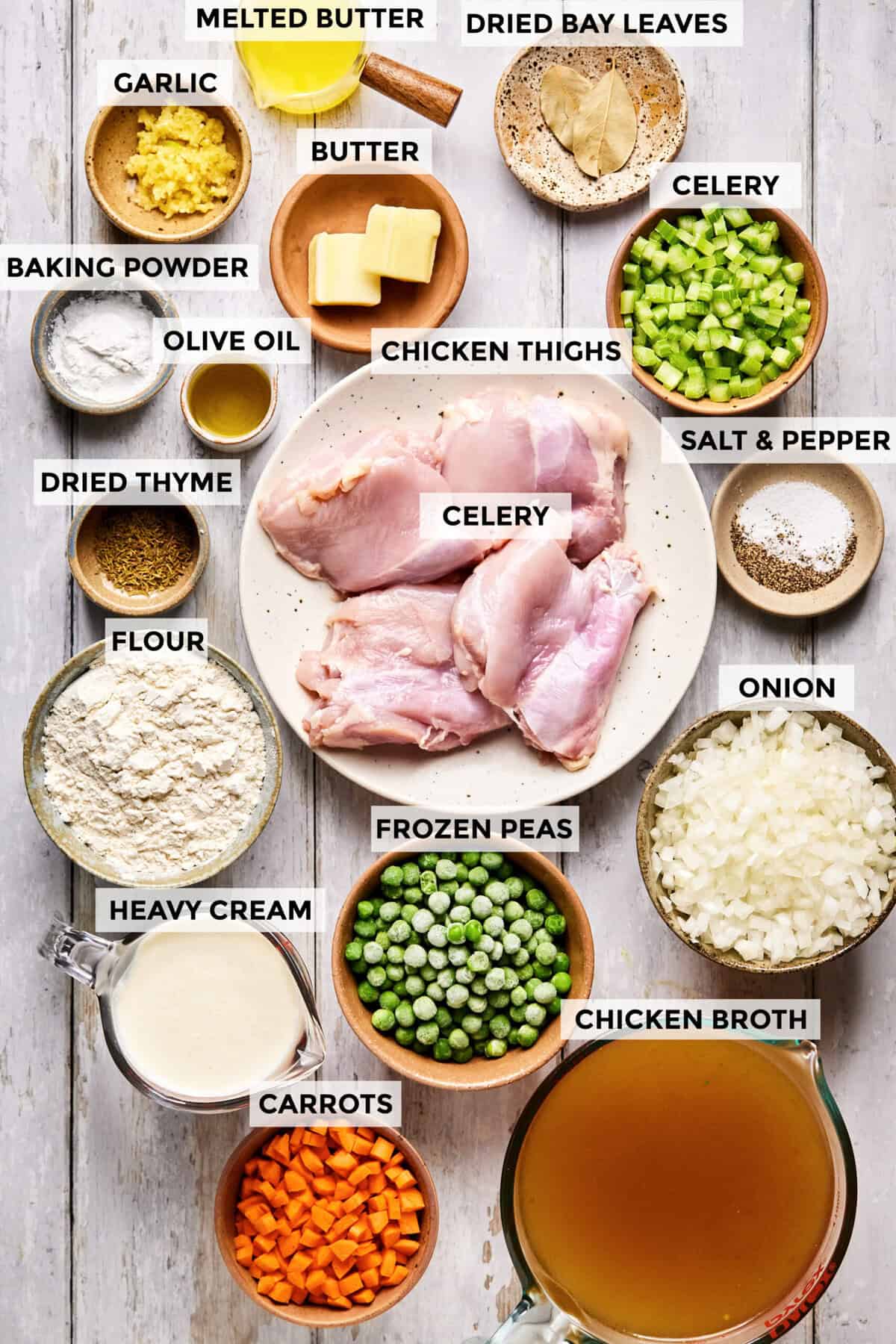 ingredients for chicken and dumplings