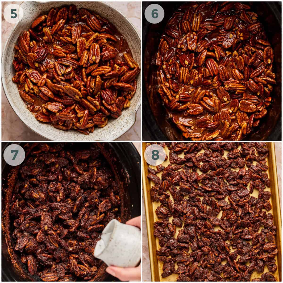 steps 5-8 for candied cinnamon pecans