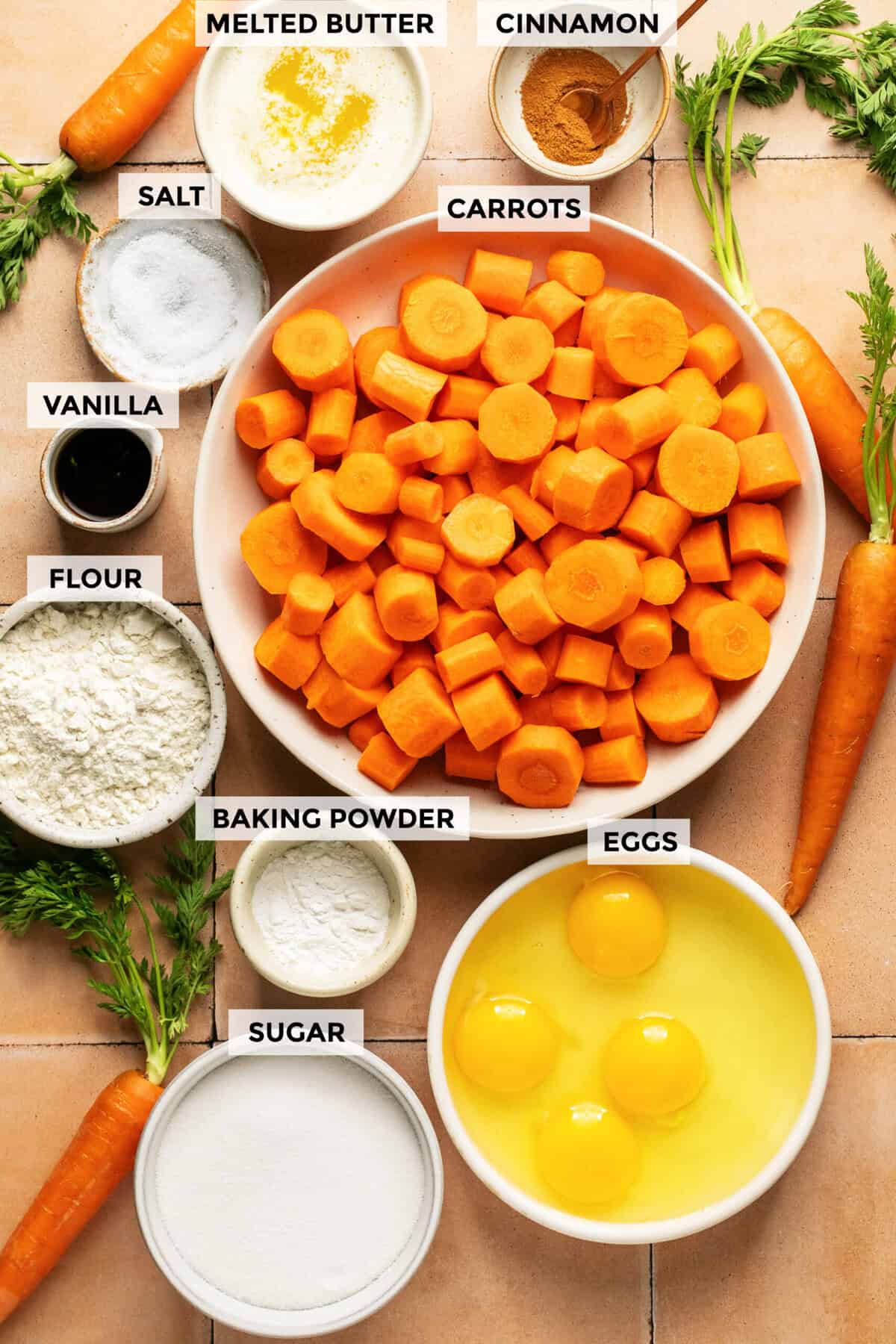 ingredients for carrot souffle recipe