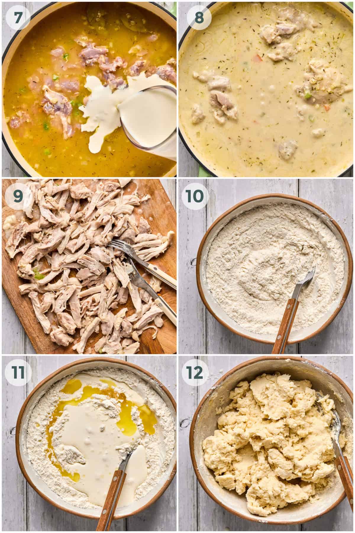 steps 7-12 for homemade chicken dumpling soup