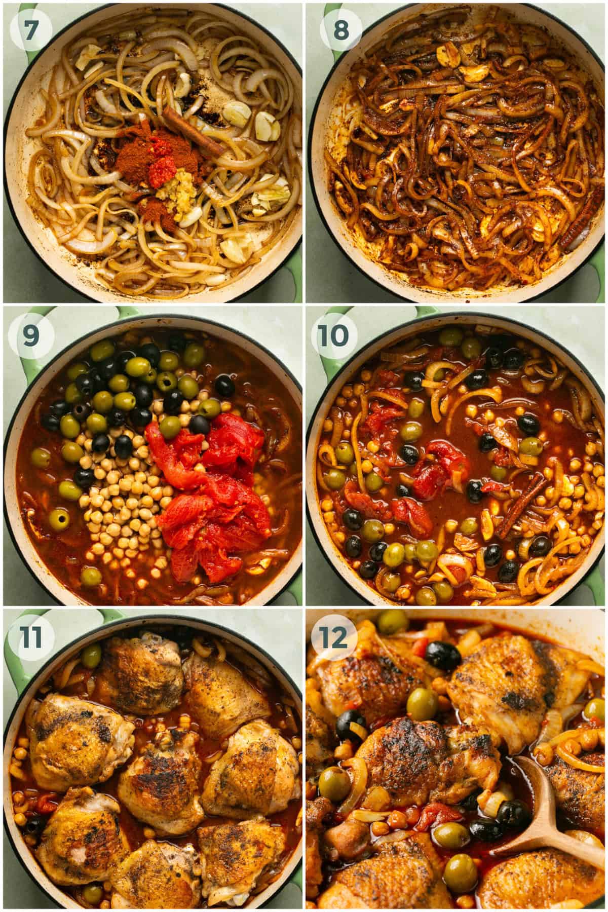 steps 7-12 for moroccan chicken tagine recipe