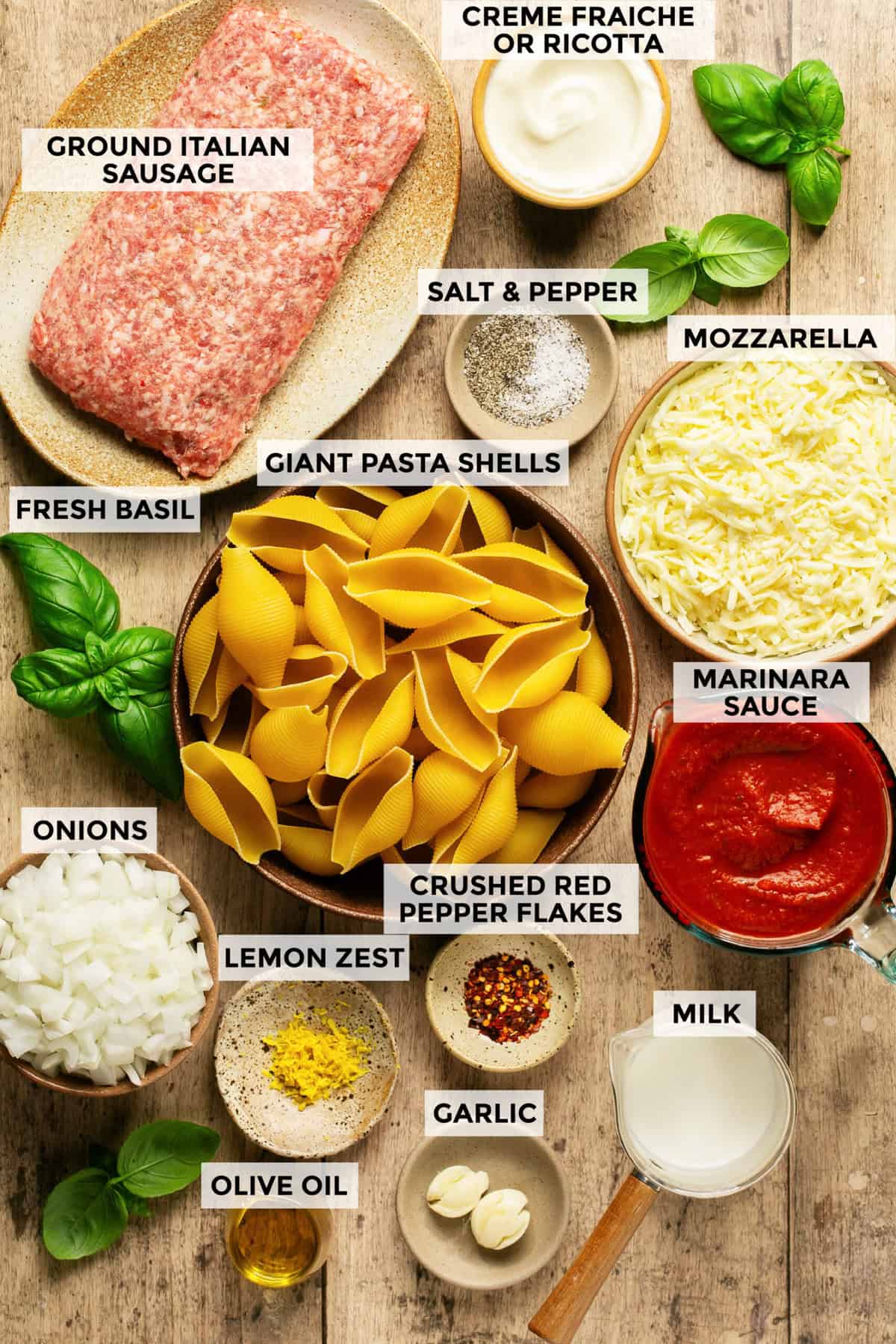 ingredients for stuffed shells recipe