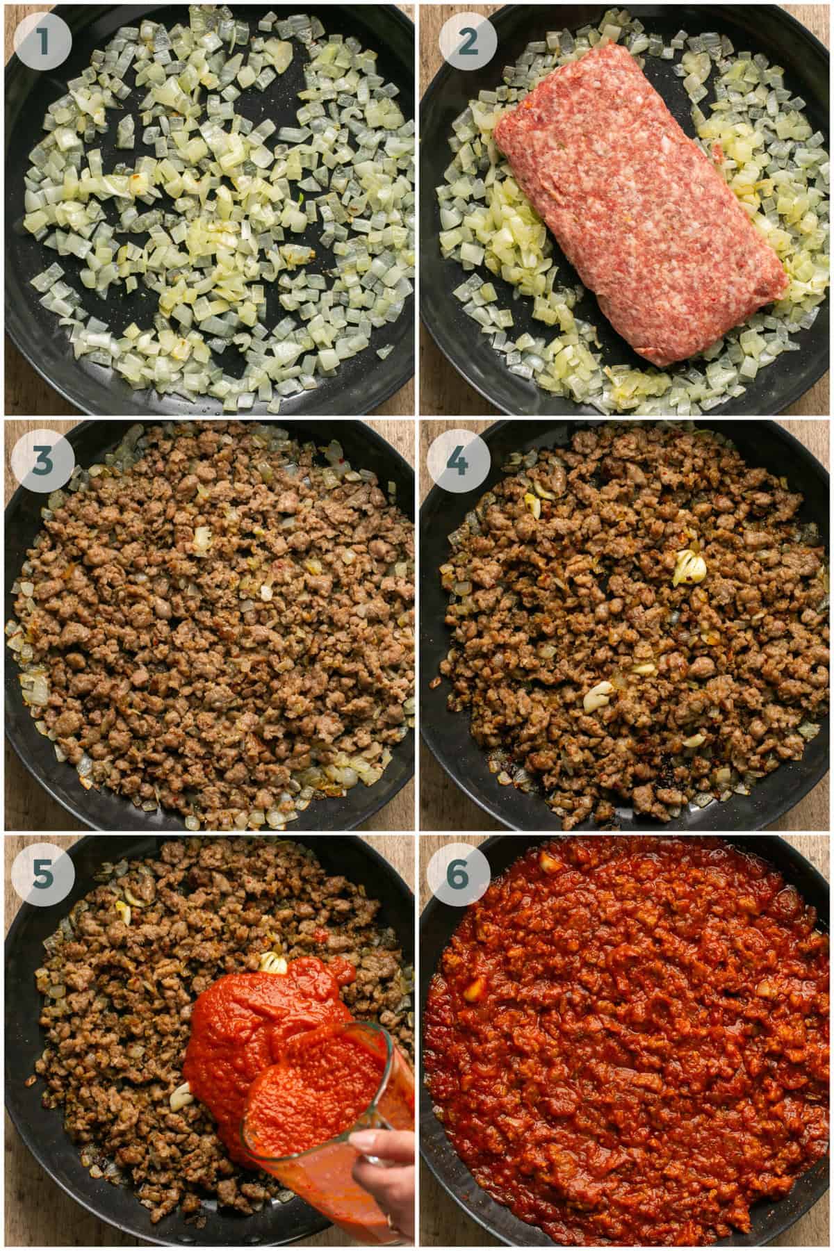 steps 1-6 for stuffed shells recipe