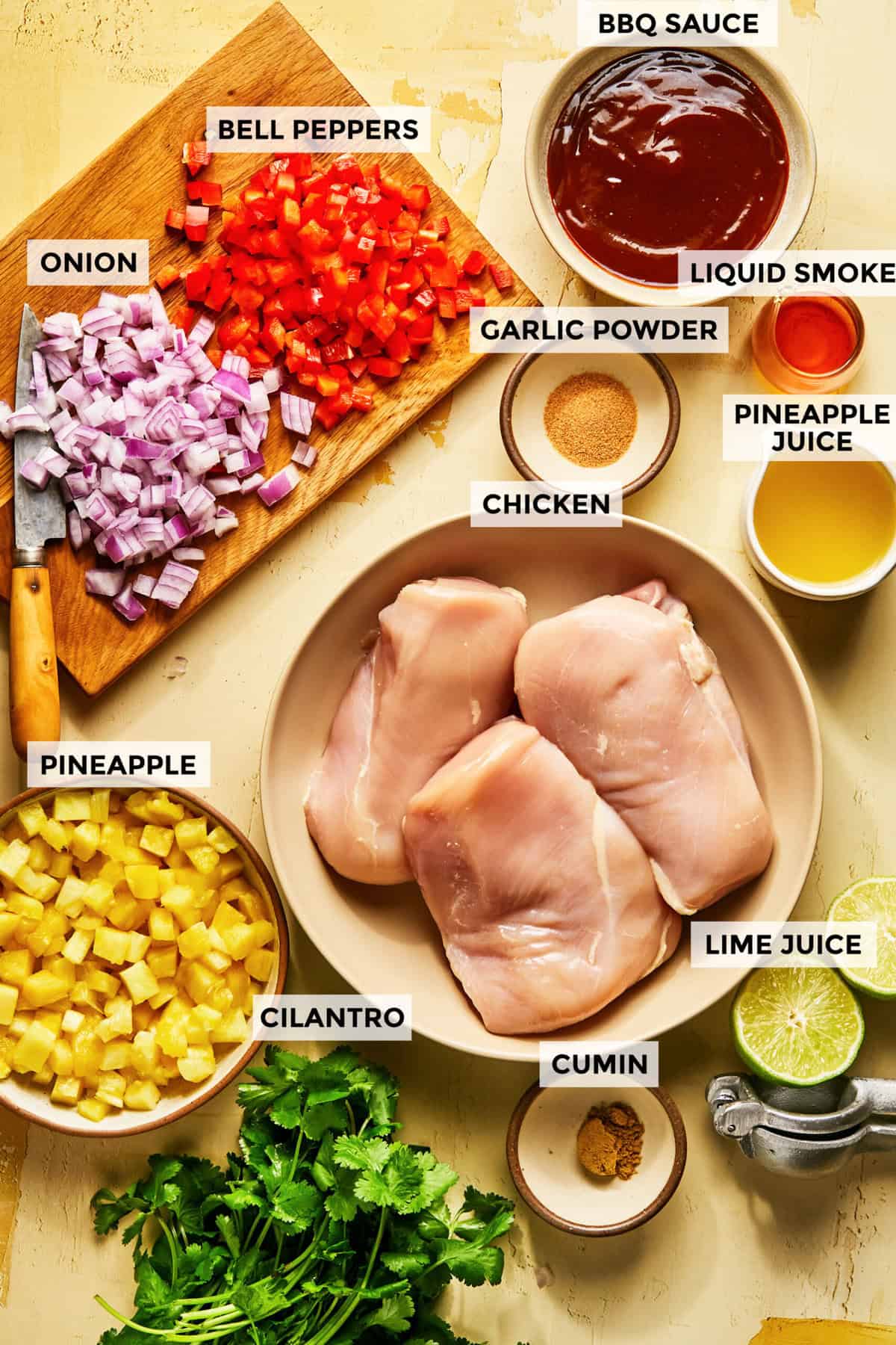 ingredients for slow cooker hawaiian bbq chicken recipe