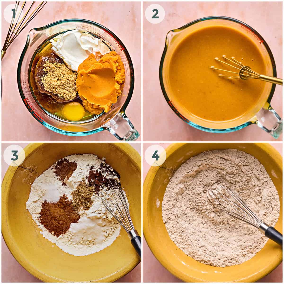 steps 1-4 for sweet potato bread recipe