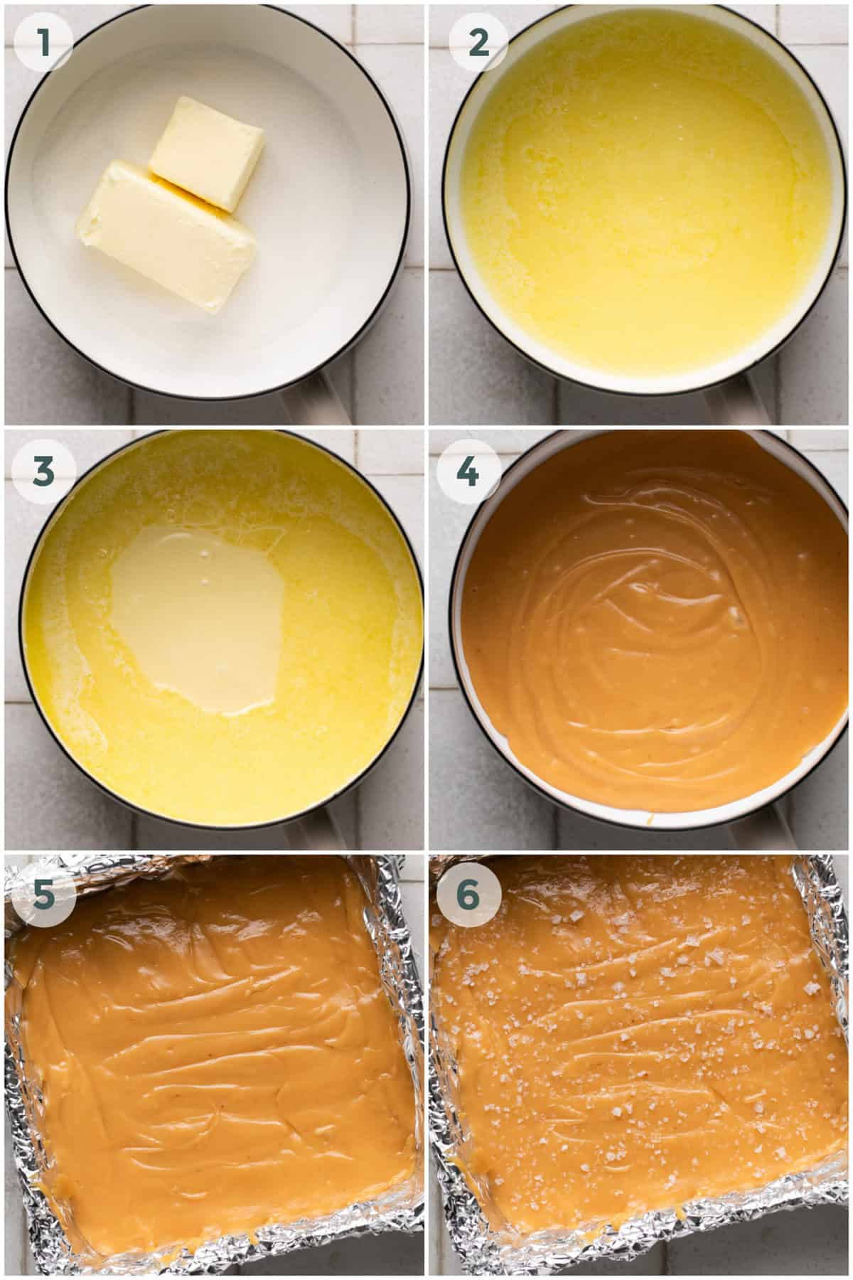 steps 1-5 for homemade caramels recipe